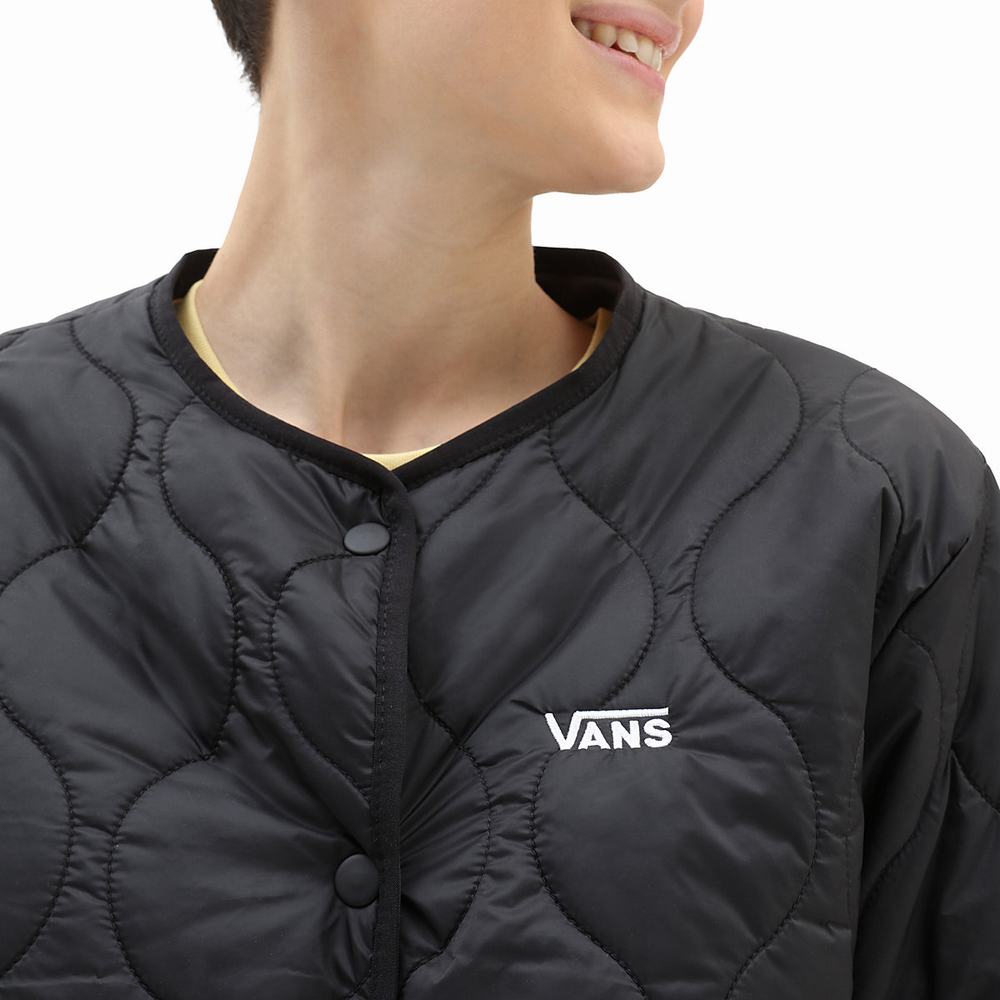 Women's Vans Forces Long Reversible Liner Jackets Black | USA16520