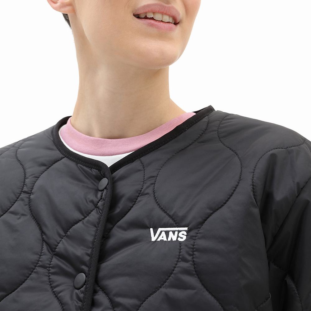 Women's Vans Forces Short Reversible Liner Jackets Black | USA18645