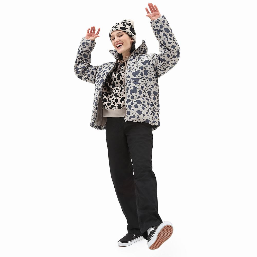 Women's Vans Foundry Print Puff MTE Jackets Black | USA72350