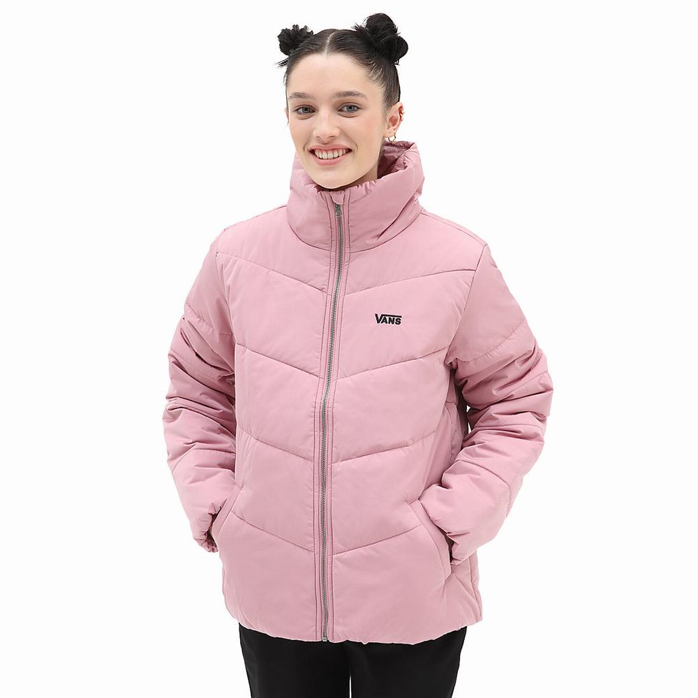 Women\'s Vans Foundry Puff MTE Jackets Pink | USA73591