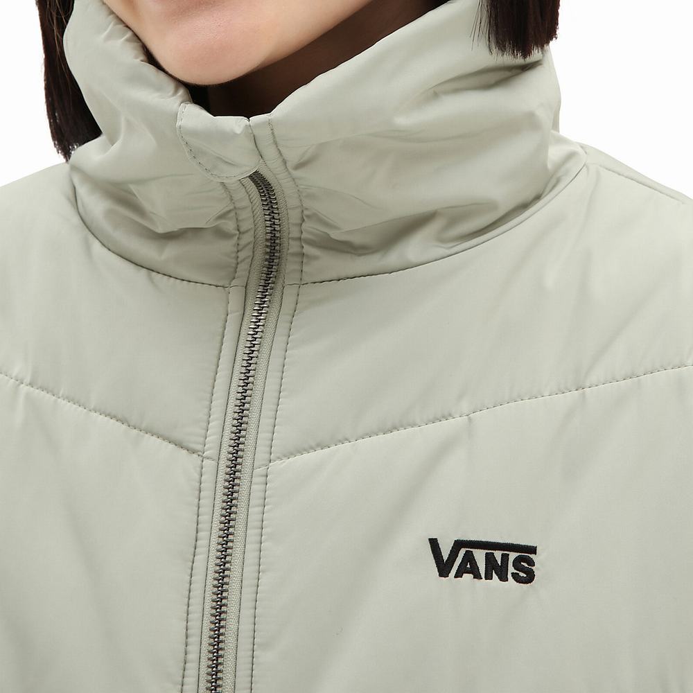 Women's Vans Foundry Puffer MTE Jackets Green | USA70369