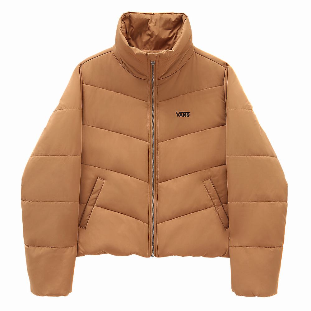 Women's Vans Foundry V Puffer MTE Jackets Beige | USA82350