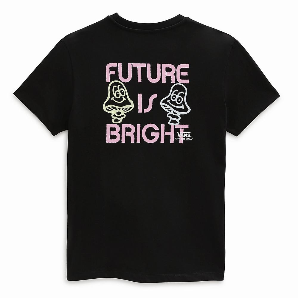 Women's Vans Future Is Bright T Shirts Black | USA49562