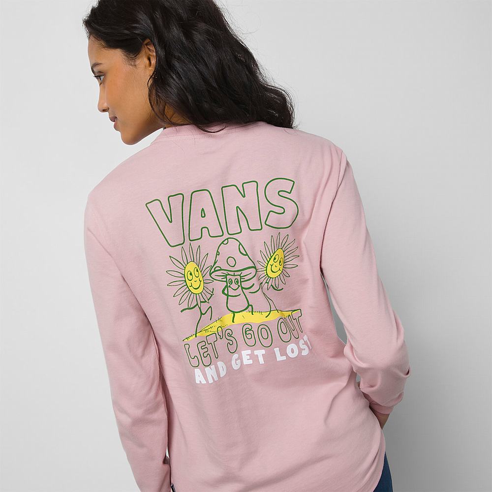 Women's Vans Get Lost T Shirts Pink | USA26749