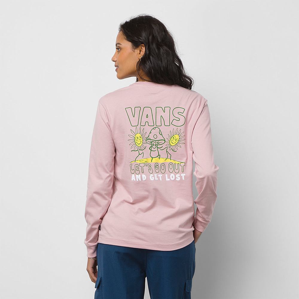 Women\'s Vans Get Lost T Shirts Pink | USA26749