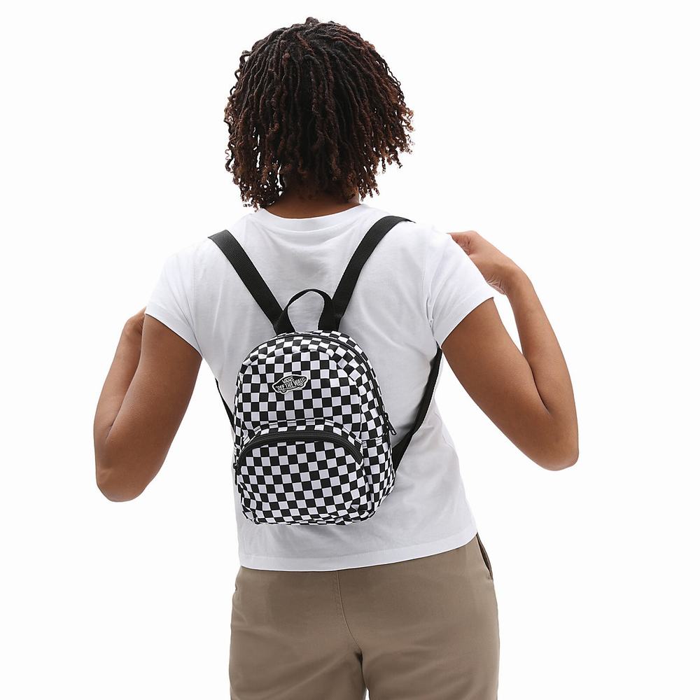 Women\'s Vans Got This Mini Backpacks Black / White | USA67195