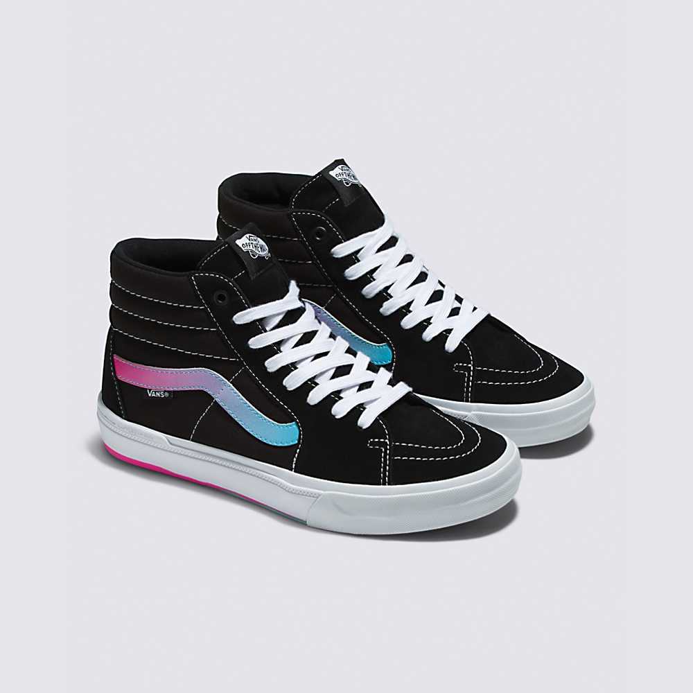 Women's Vans Gradient BMX Sk8-Hi Sneakers Black / White | USA92681