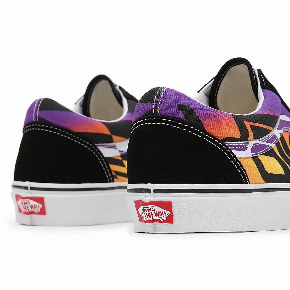 Women's Vans Graphic Check Old Skool Sneakers Black / Multicolor | USA92814