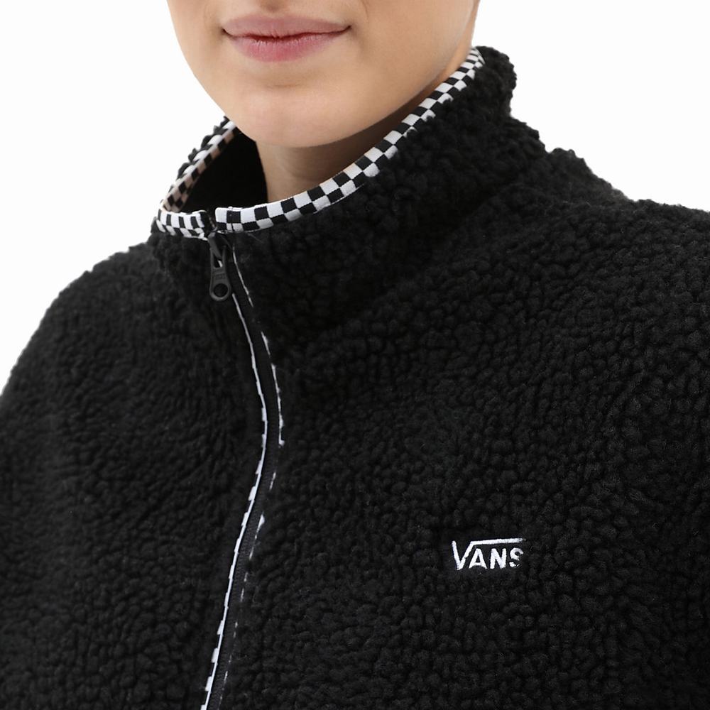 Women's Vans Griffen Sherpa Zip Jackets Black | USA15634