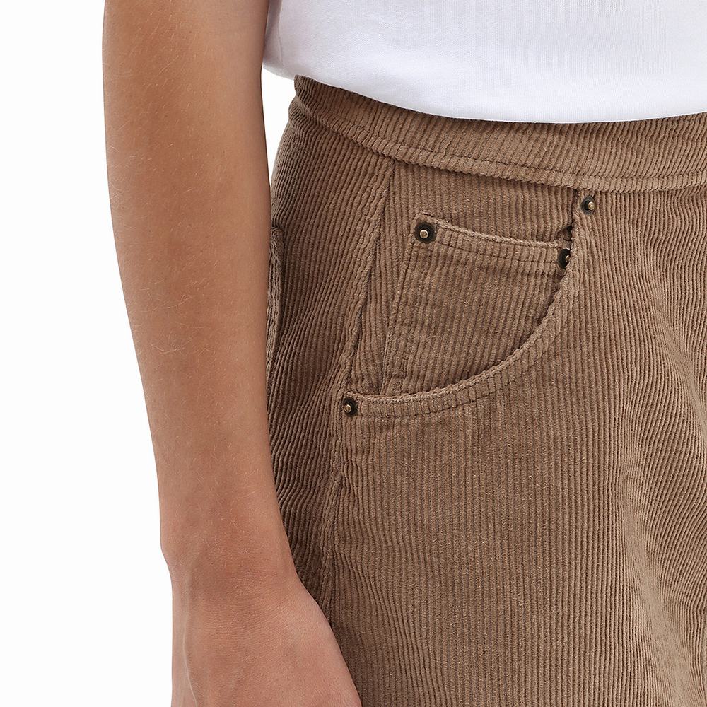 Women's Vans Ground Work Cord Mini Skirts Brown | USA62538