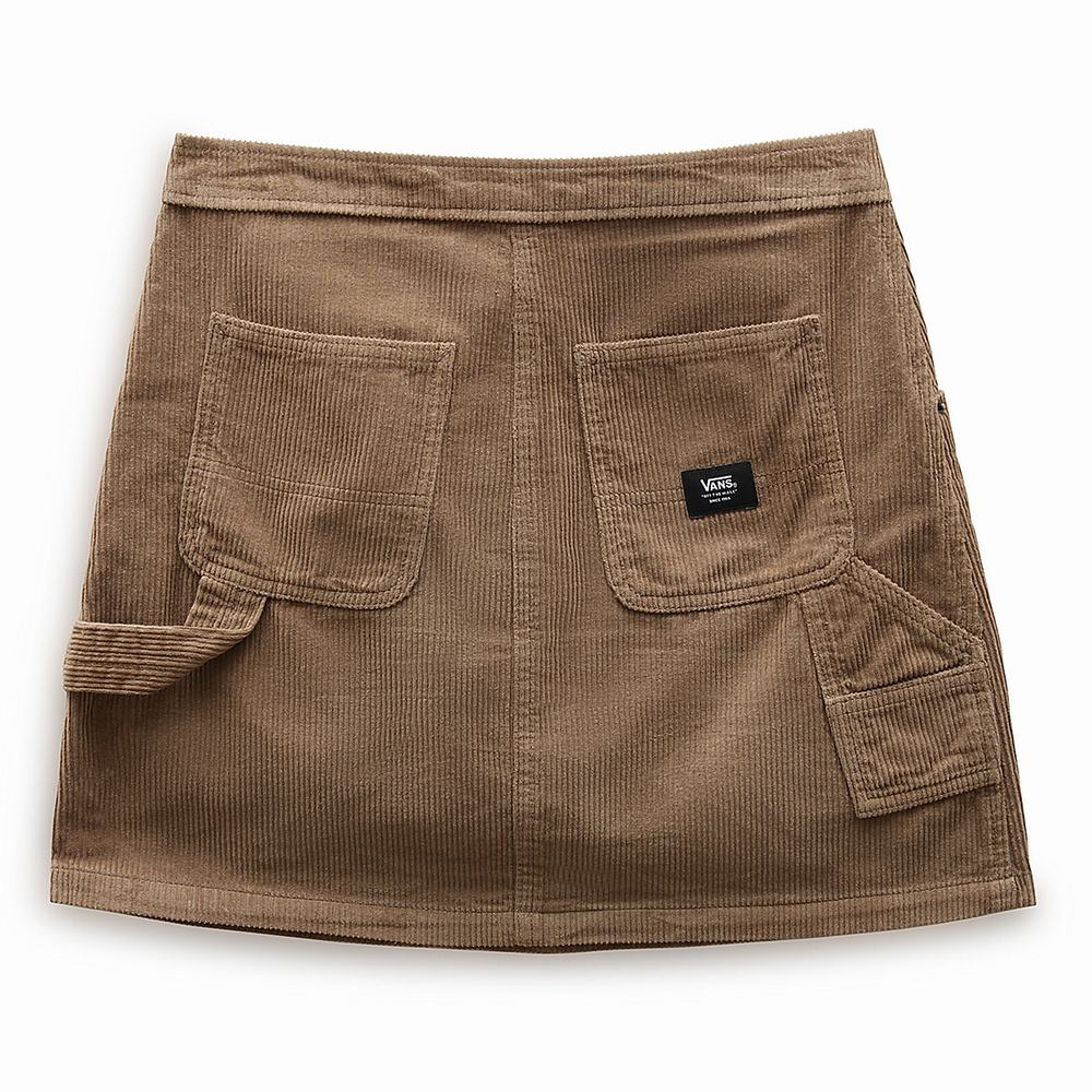 Women's Vans Ground Work Cord Mini Skirts Brown | USA62538