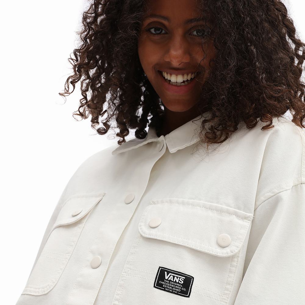 Women's Vans Ground Work Jackets White | USA90137