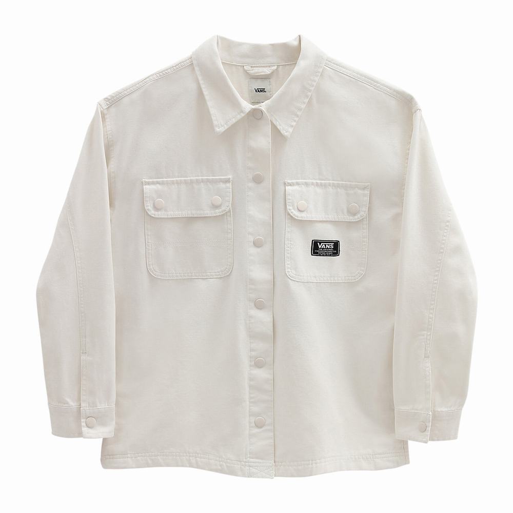 Women's Vans Ground Work Jackets White | USA90137