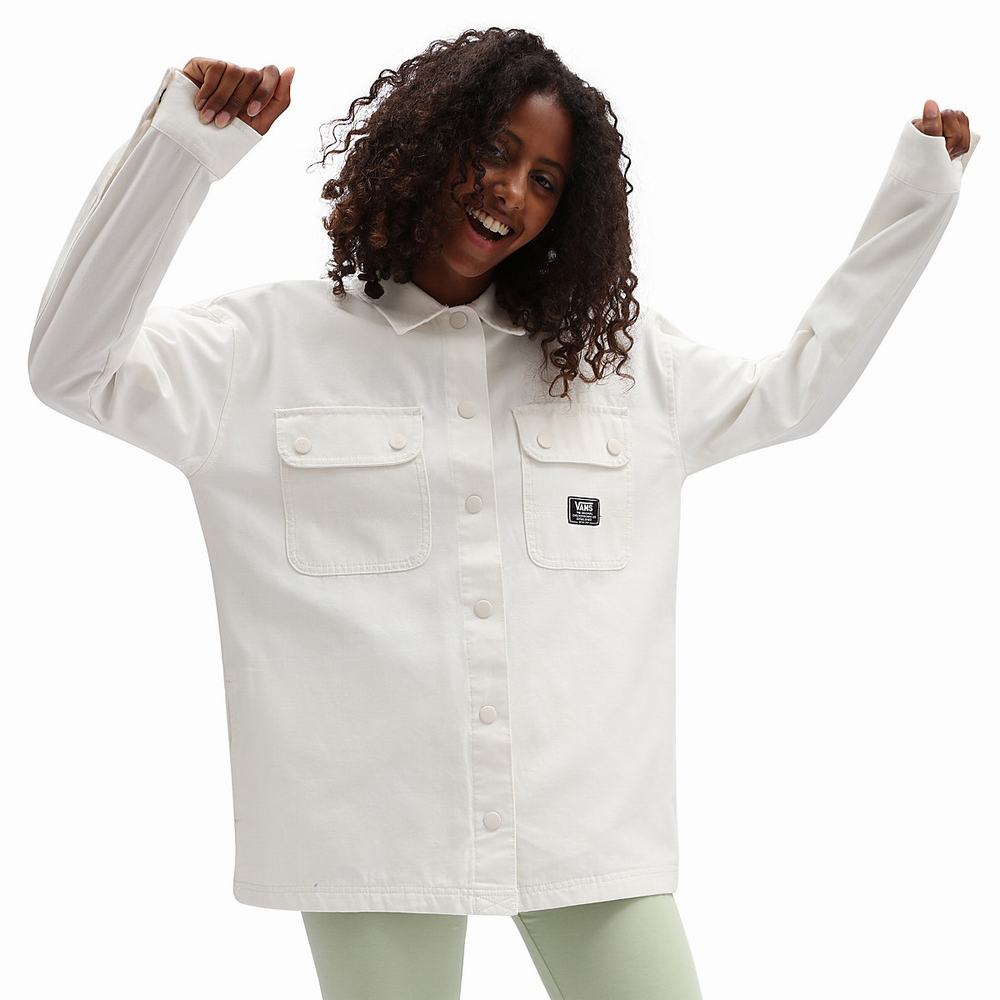 Women\'s Vans Ground Work Jackets White | USA90137