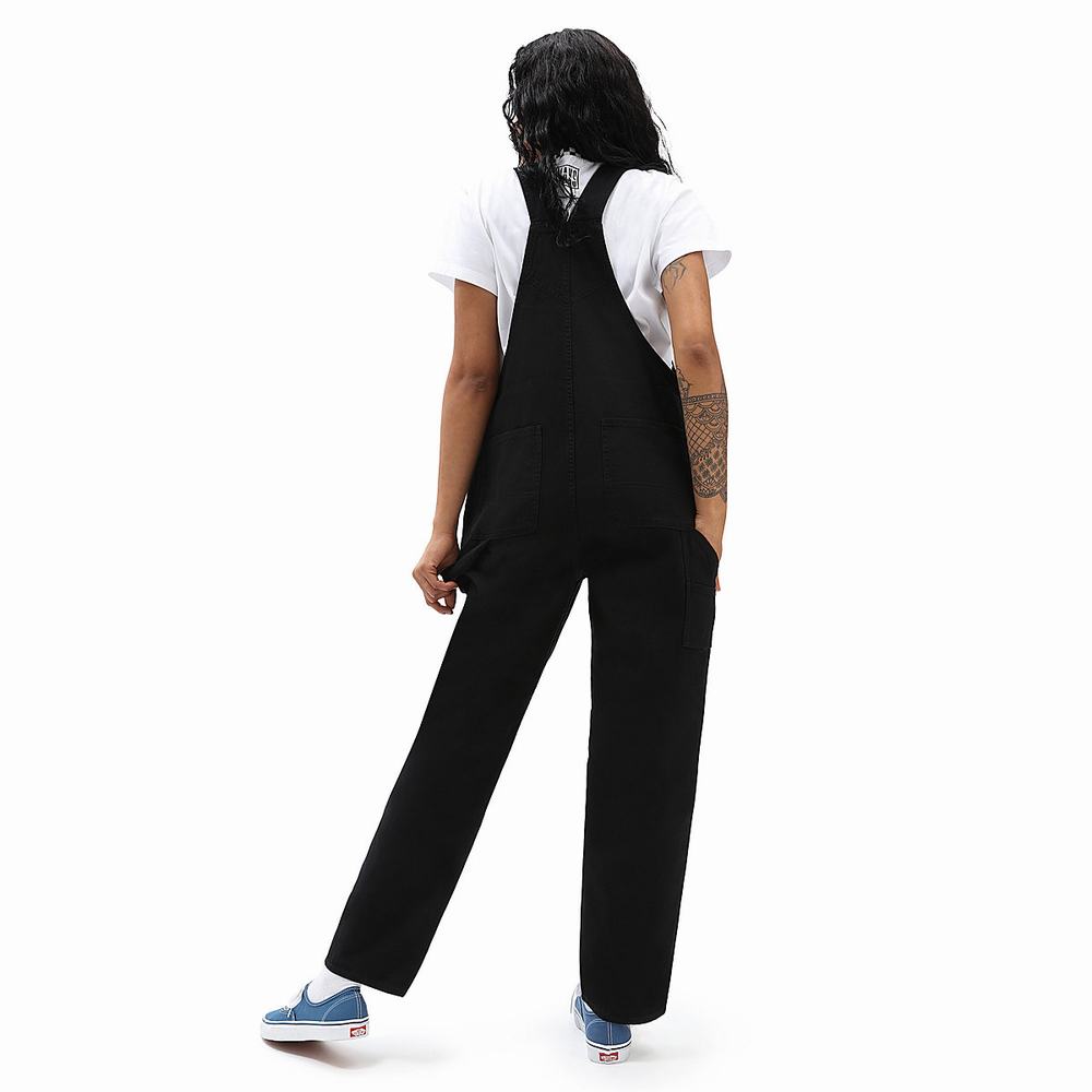 Women's Vans Ground Work Overall Pants Black | USA84593