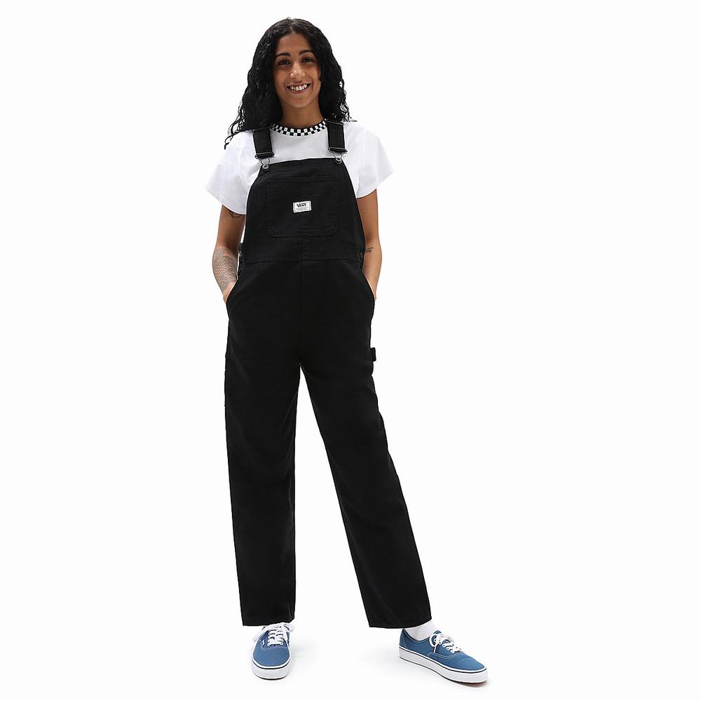 Women\'s Vans Ground Work Overall Pants Black | USA84593