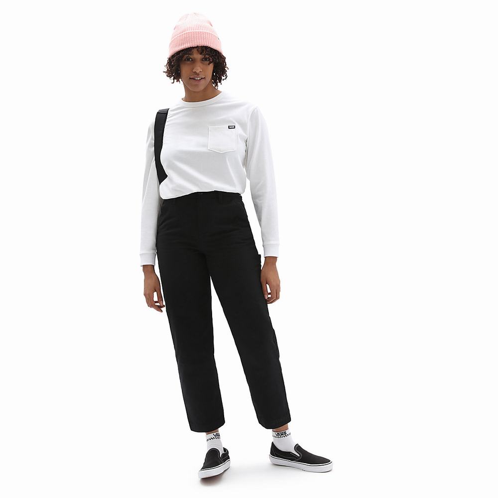 Women's Vans Ground Work Pants Black | USA34512