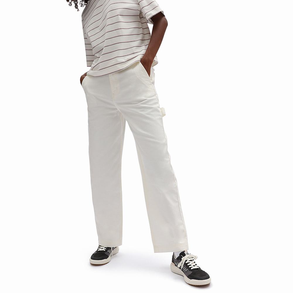 Women\'s Vans Ground Work Pants White | USA81207