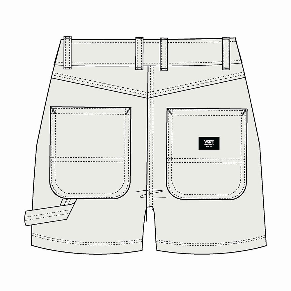 Women's Vans Ground Work Shorts White | USA59240