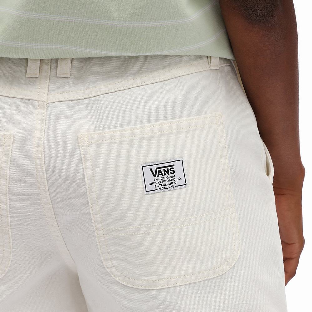 Women's Vans Ground Work Shorts White | USA59240