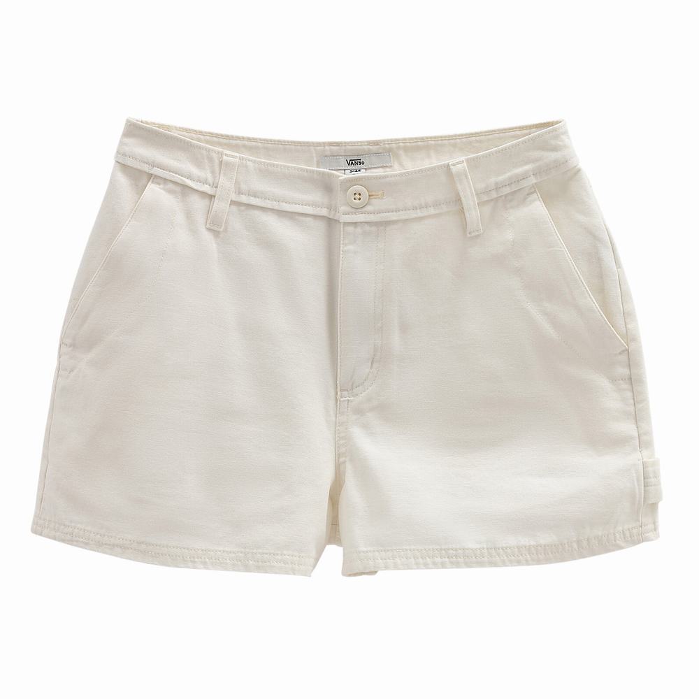 Women's Vans Ground Work Shorts White | USA59240