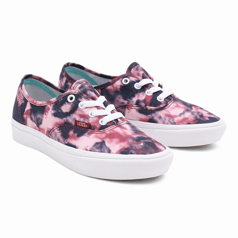 Women\'s Vans Grunge Wash ComfyCush Authentic Sneakers Pink / Purple | USA81542