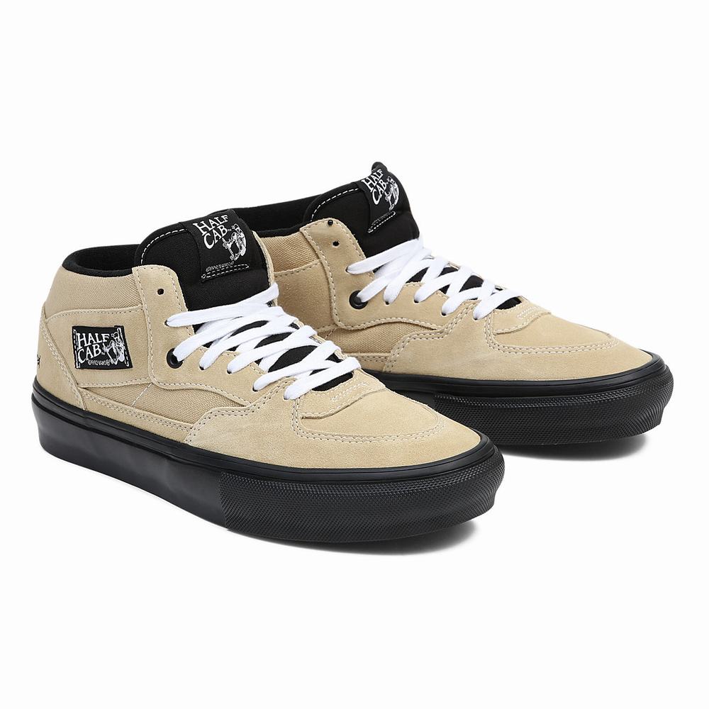 Women\'s Vans Half Cab Skate Shoes Beige | USA63985