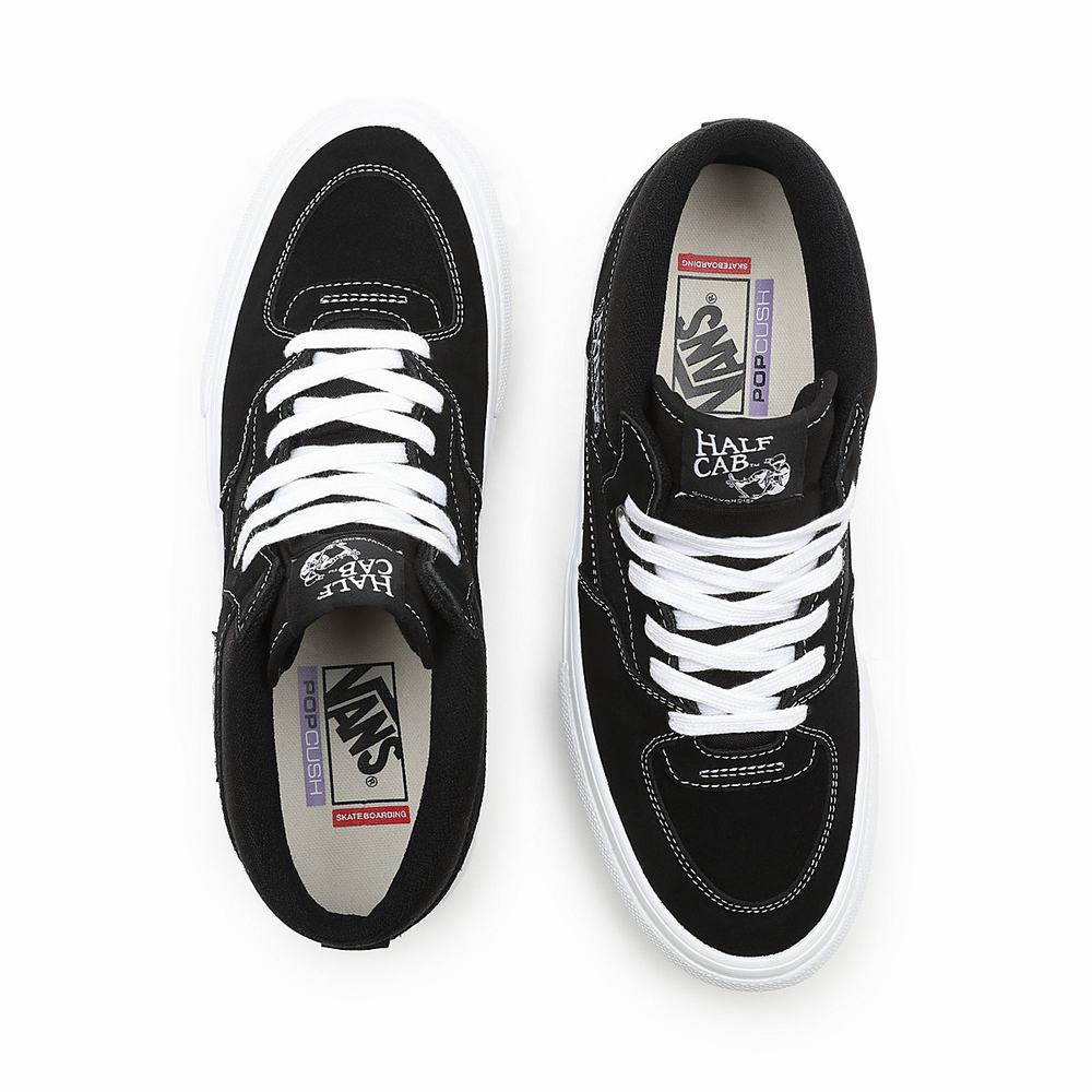 Women's Vans Half Cab Skate Shoes Black | USA28357