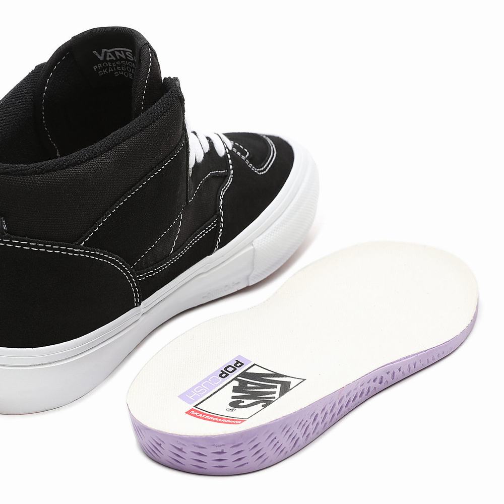 Women's Vans Half Cab Skate Shoes Black | USA28357