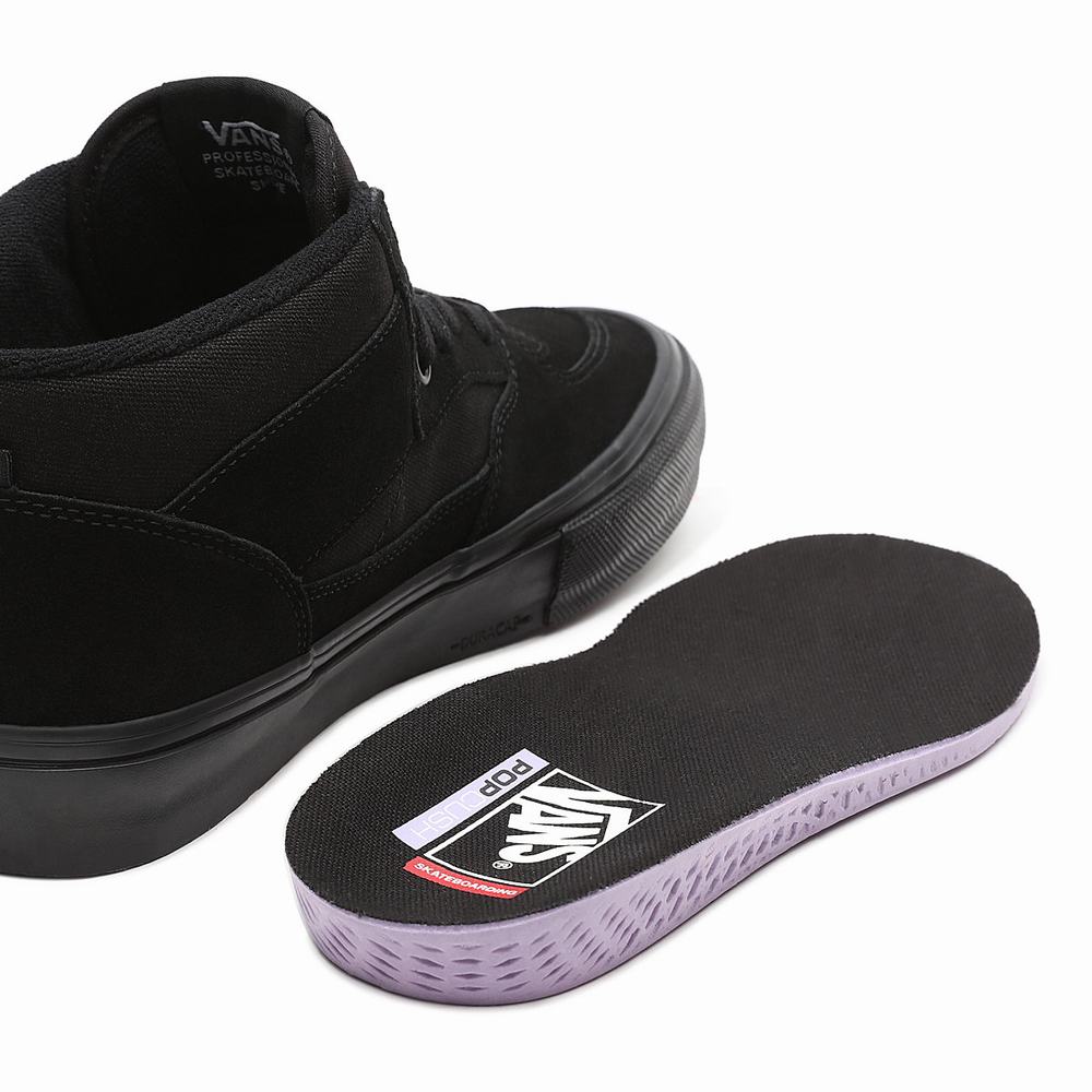 Women's Vans Half Cab Skate Shoes Black | USA58439