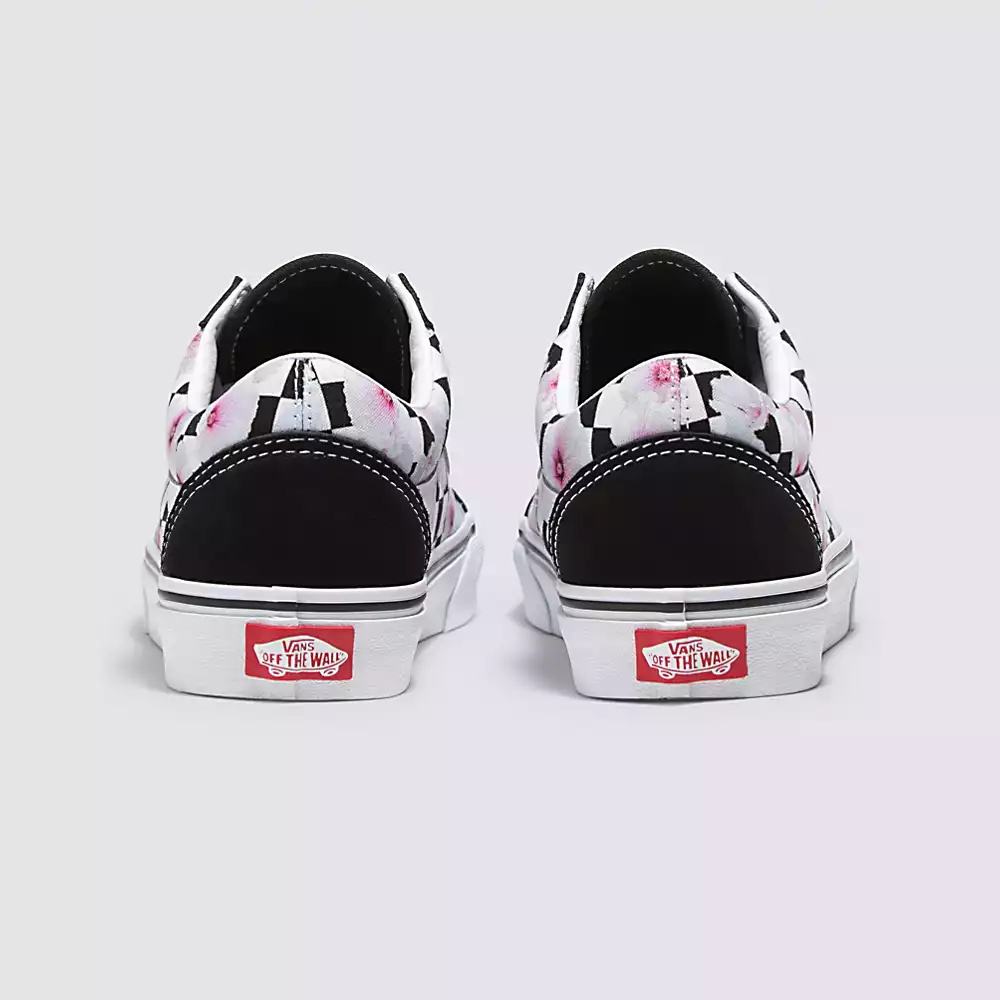 Women's Vans Hibiscus Check Old Skool Sneakers Black | USA25308