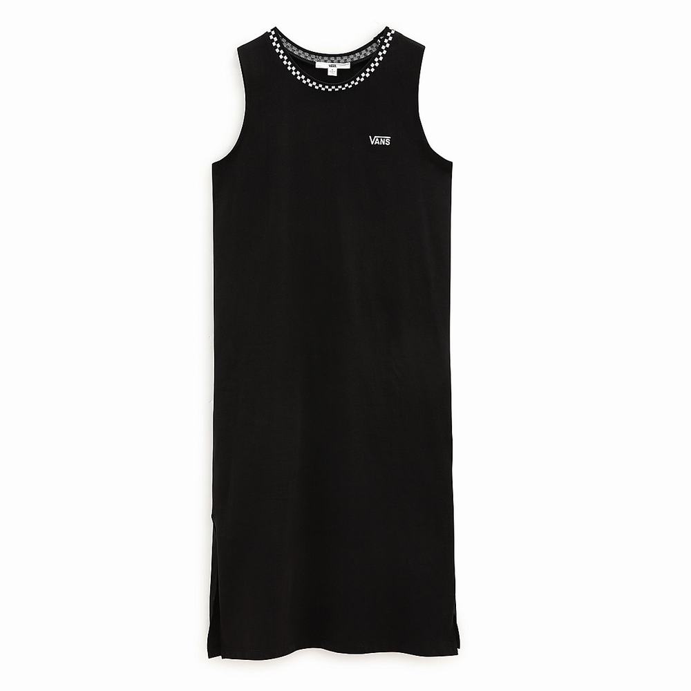 Women\'s Vans Kalie Tank Midi Dress Black | USA32406