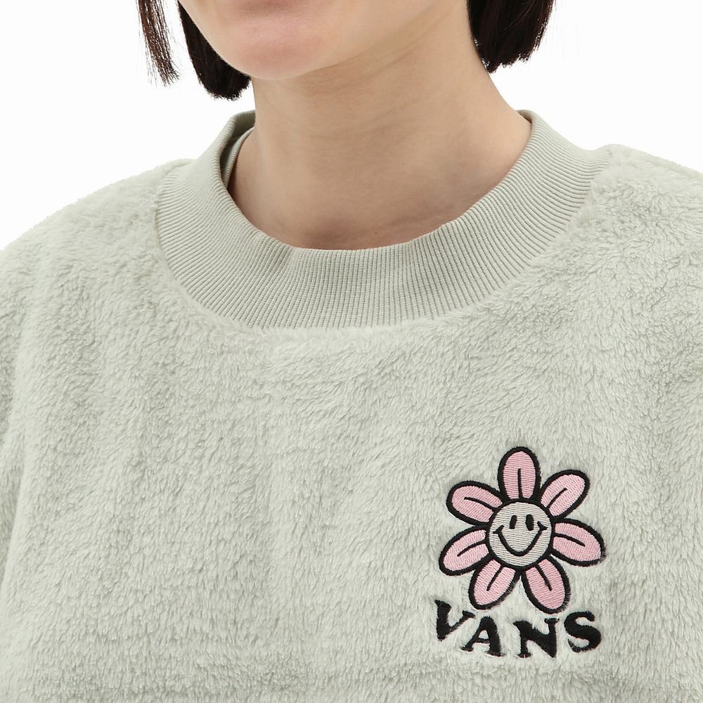 Women's Vans Koozy Crew Sweatshirts Green | USA16857