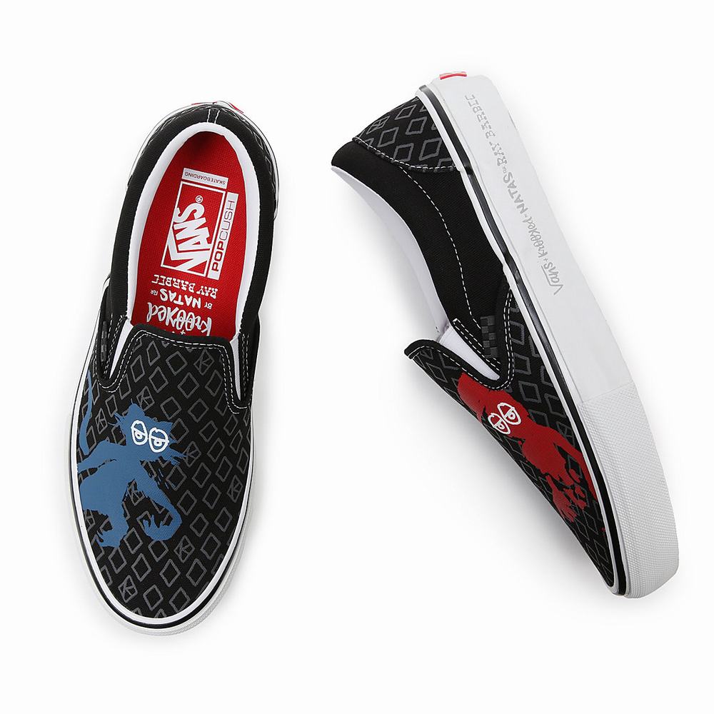 Women's Vans Krooked By Natas for Ray Skate Slip On Shoes Black | USA20746