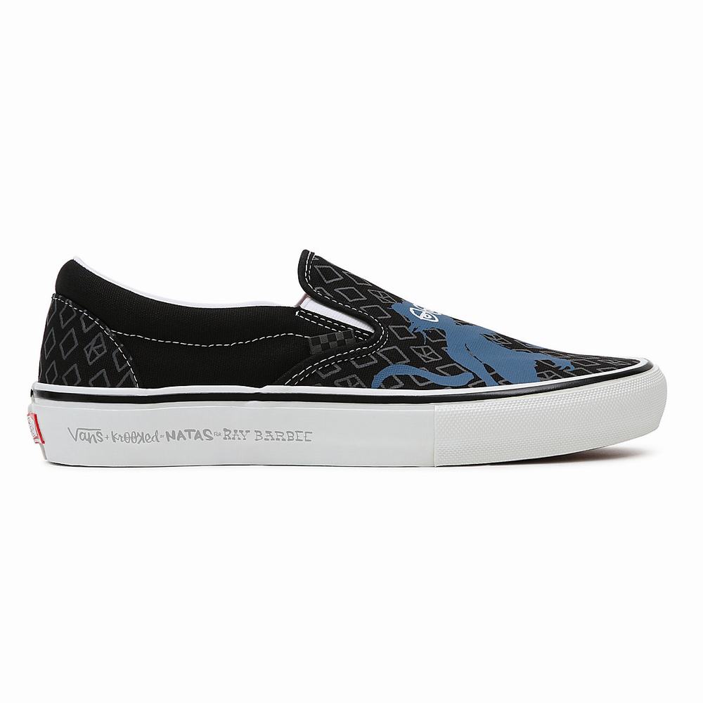 Women's Vans Krooked By Natas for Ray Skate Slip On Shoes Black | USA20746