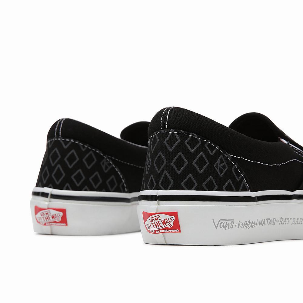 Women's Vans Krooked By Natas for Ray Skate Slip On Shoes Black | USA20746