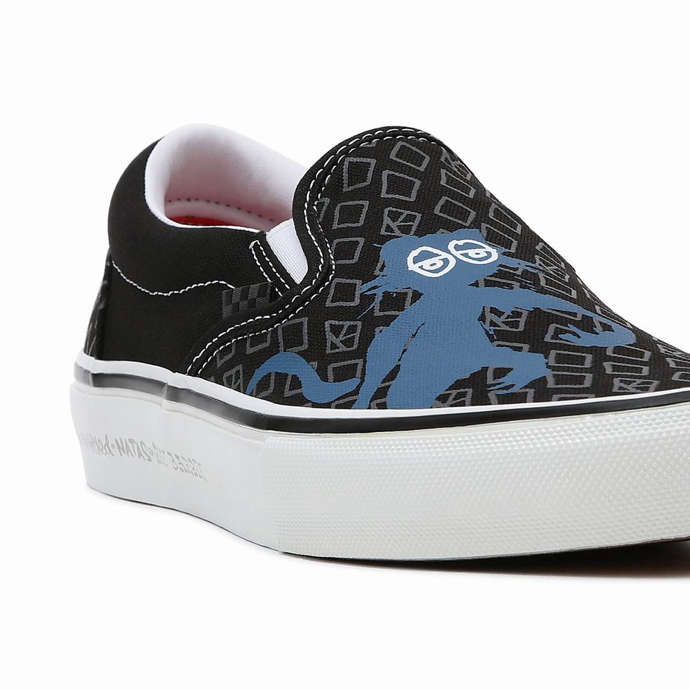 Women's Vans Krooked By Natas for Ray Skate Slip On Shoes Black | USA20746