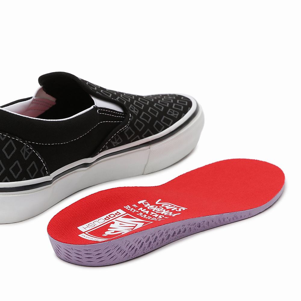 Women's Vans Krooked By Natas for Ray Skate Slip On Shoes Black | USA20746