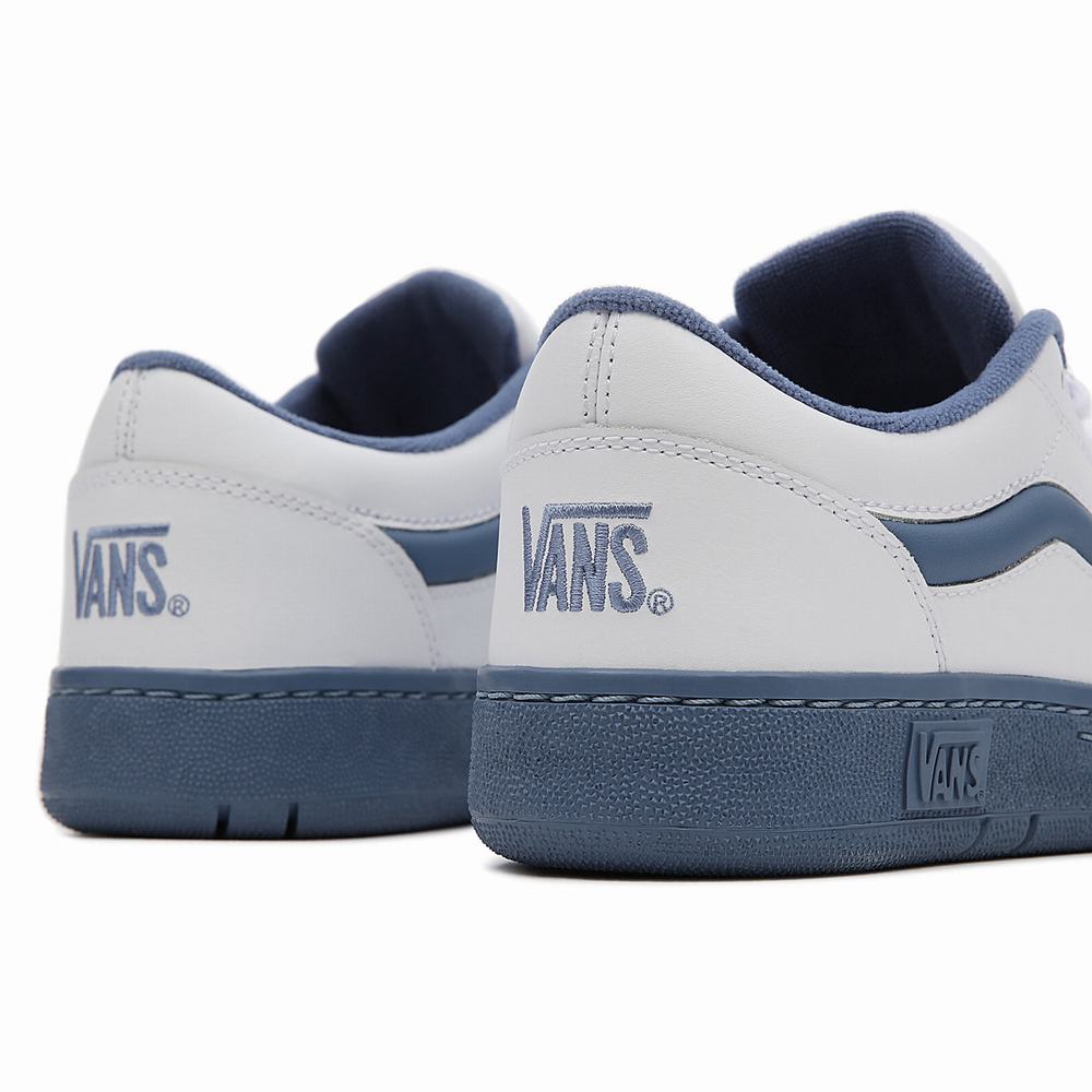 Women's Vans Leather Fairlane Sneakers Blue / White | USA23801