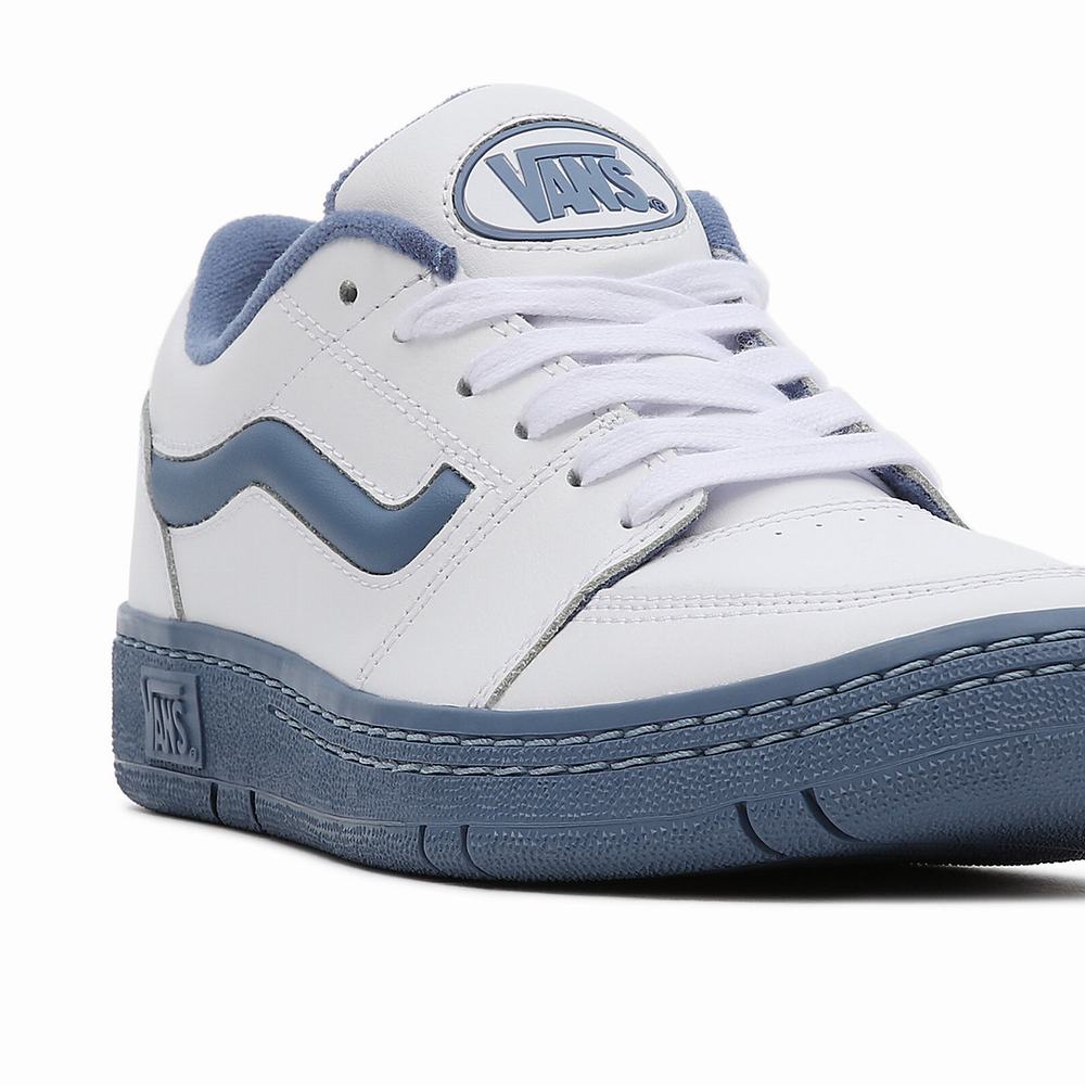 Women's Vans Leather Fairlane Sneakers Blue / White | USA23801