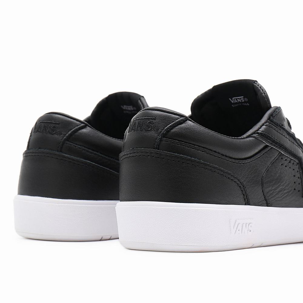 Women's Vans Leather Lowland CC Sneakers Black | USA62519