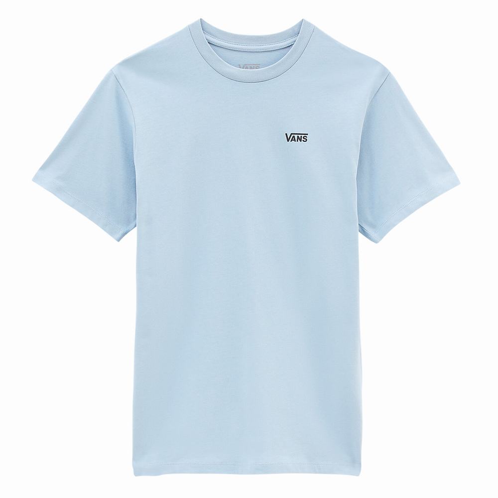 Women's Vans Left Chest Logo T Shirts Blue | USA91825