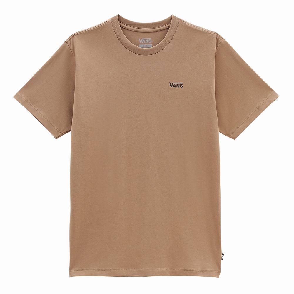 Women's Vans Left Chest Logo T Shirts Brown | USA24719