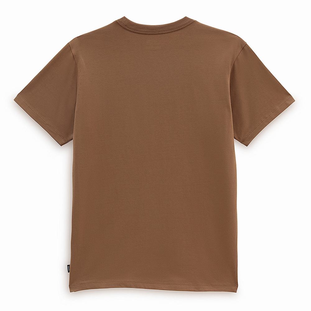 Women's Vans Left Chest Logo T Shirts Brown | USA24719