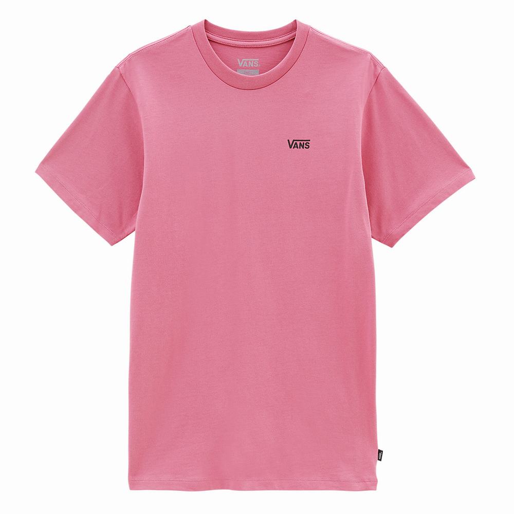 Women's Vans Left Chest Logo T Shirts Pink | USA43859