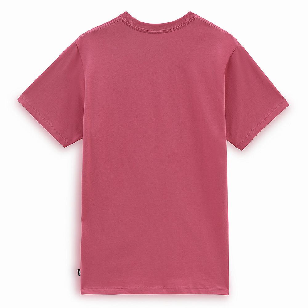 Women's Vans Left Chest Logo T Shirts Pink | USA43859