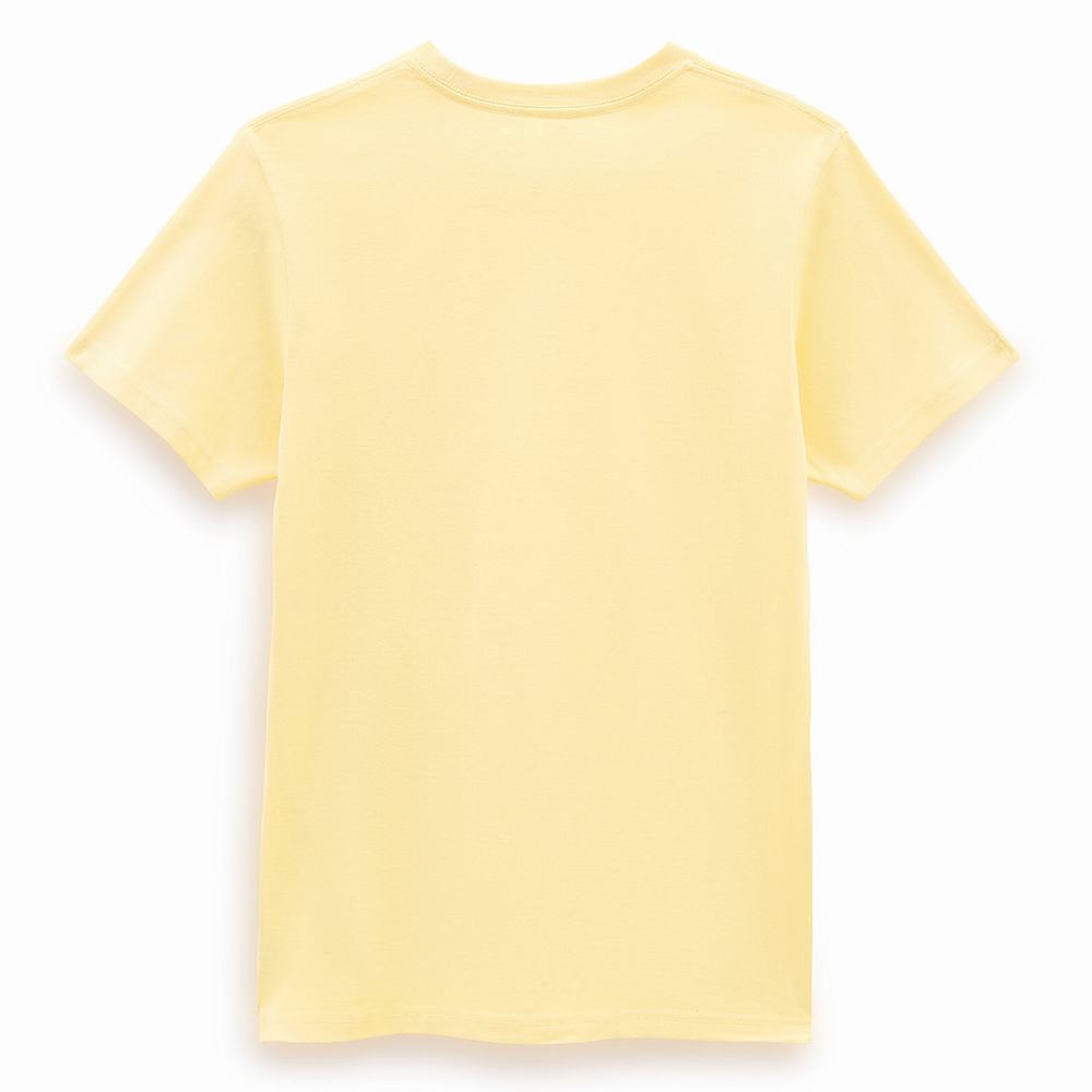 Women's Vans Left Chest Logo T Shirts Yellow | USA24601