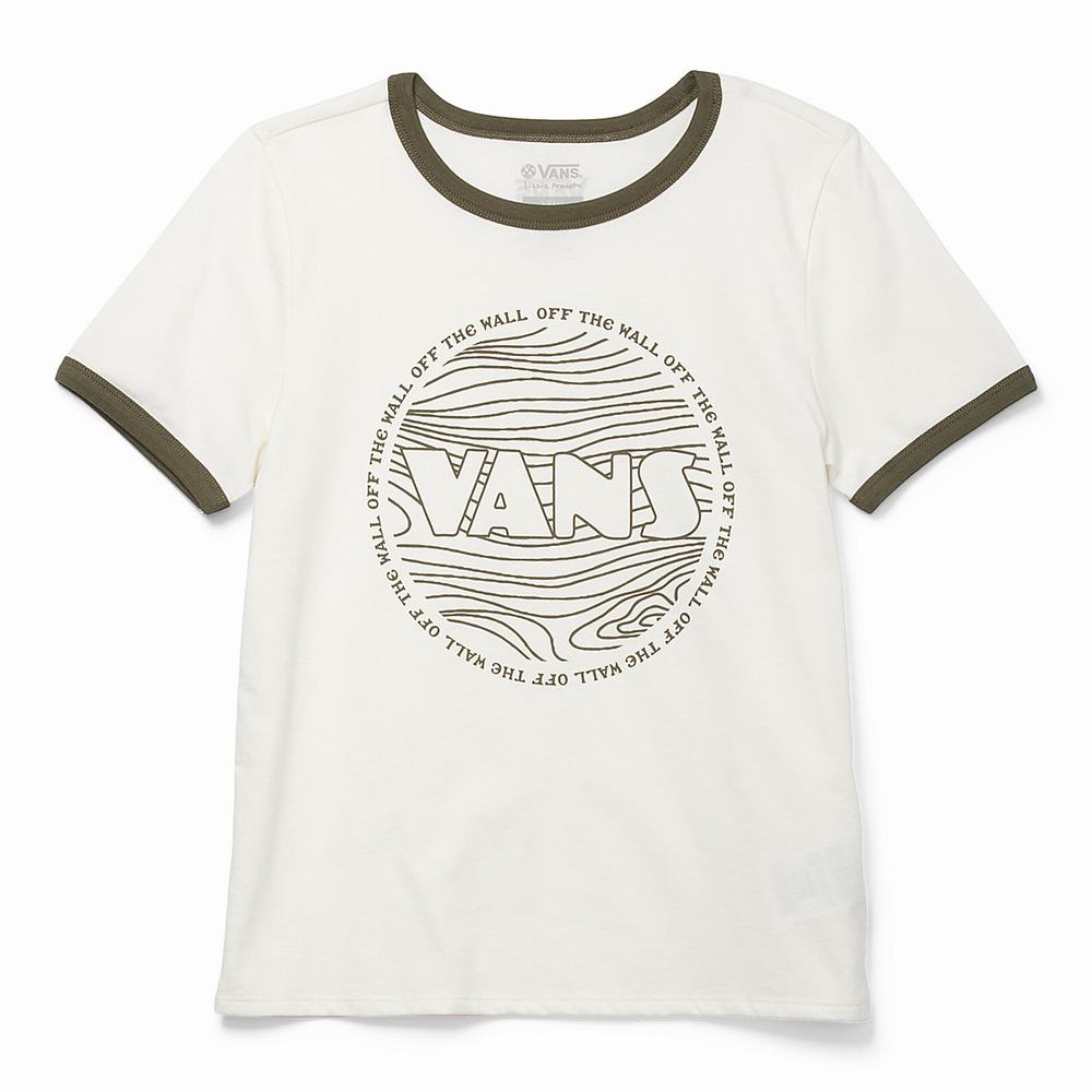 Women\'s Vans Lizzie Armanto Ringer T Shirts White | USA28615