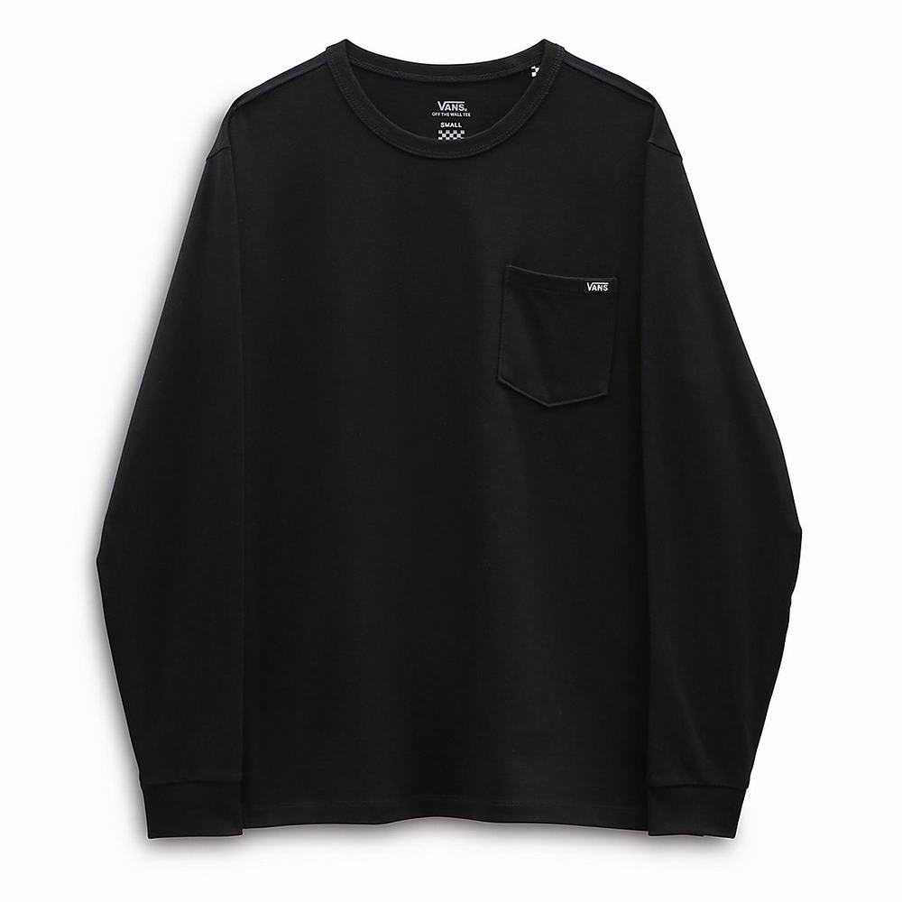 Women's Vans Long Sleeve OTW Pocket T Shirts Black | USA36054