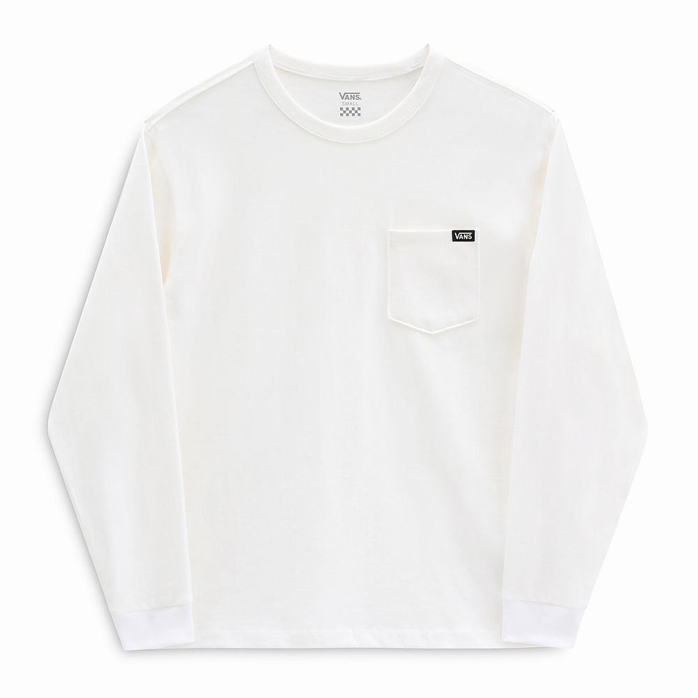 Women's Vans Long Sleeve OTW Pocket T Shirts White | USA43716